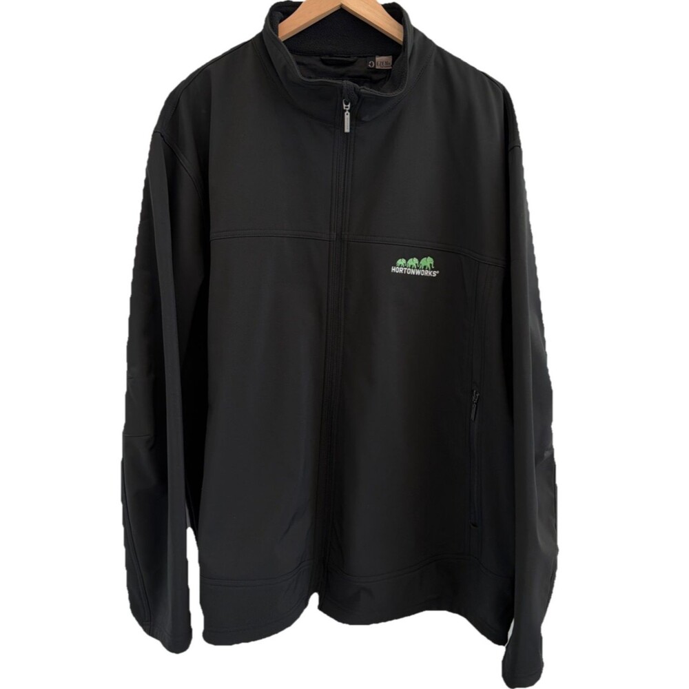 Hortonworks Mens XXL Logo Jacket Black Techwear Silicone Valley Elephants Horton